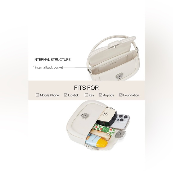 LA FESTIN SMALL HANDBAG DETACHABLE CROSSBODY IN IVORY - Picture 5 of 15